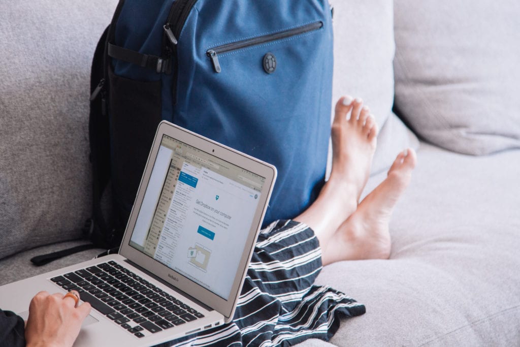 laptop charger in hand luggage