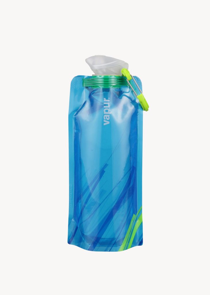 Compact, packable, lightweight, collapsible water bottle for travel