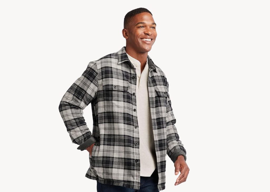 ll bean fleece lined flannel mens