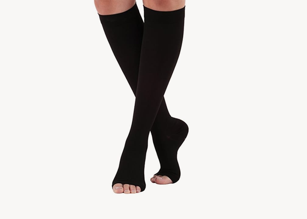 Open Toe Compression Socks Men & Women Flight Travel Running