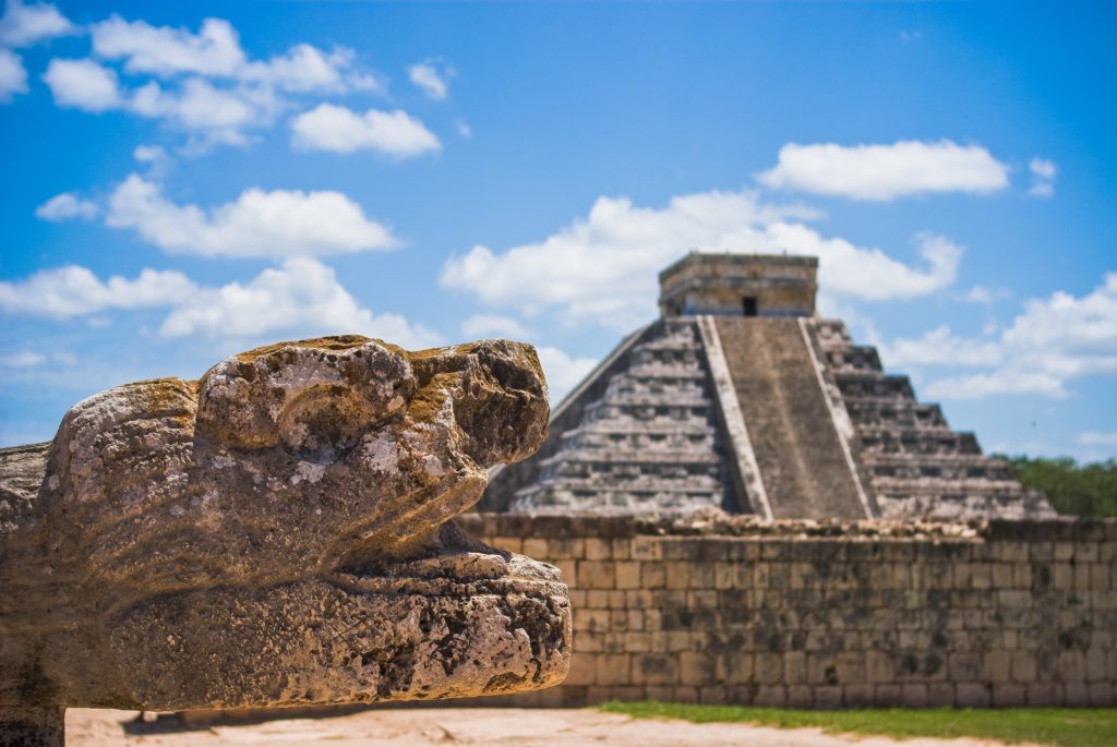 A pyramid in Mexico.