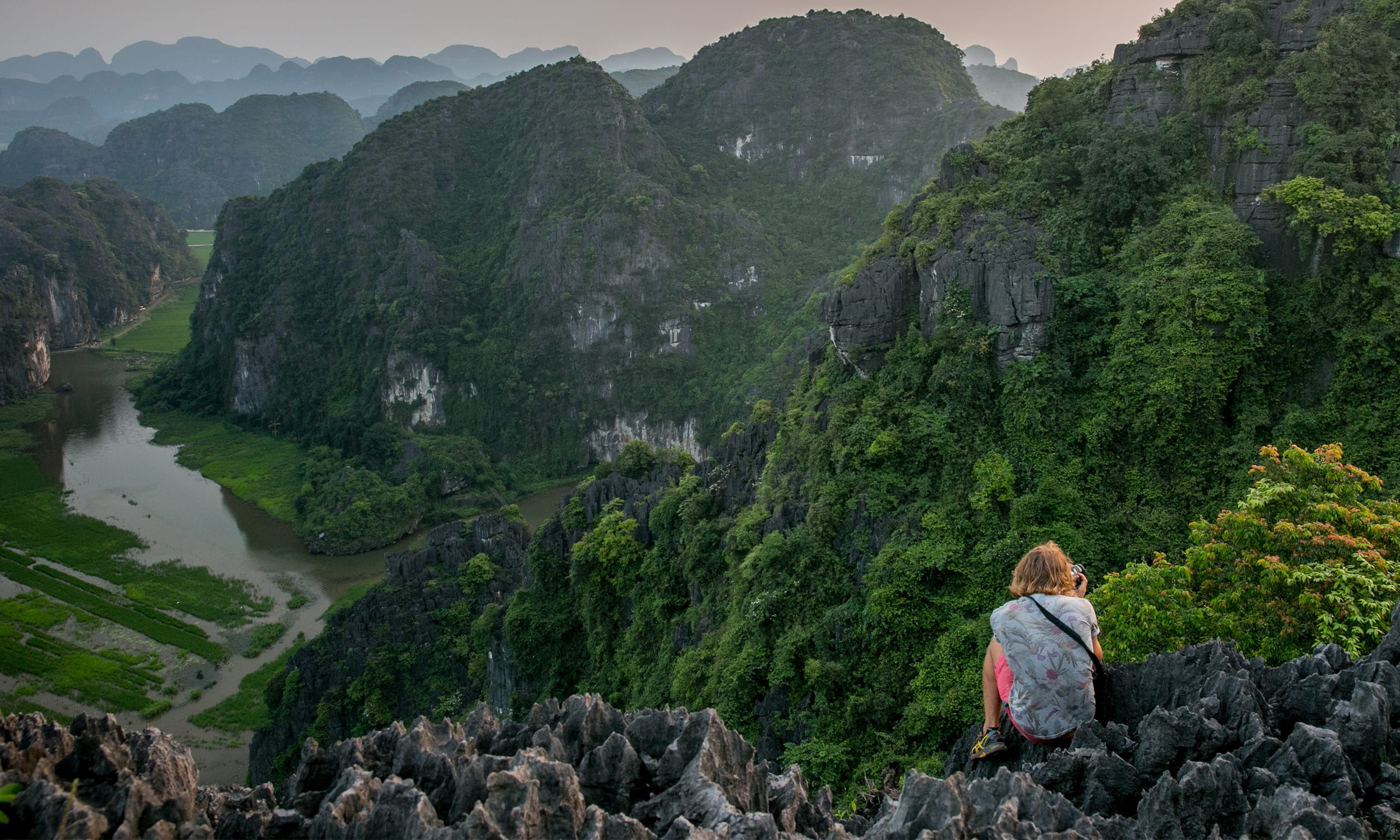 Taking photographs in the mountains of Vietnam