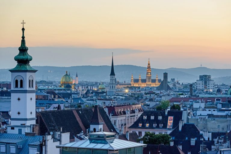 View of Vienna at night