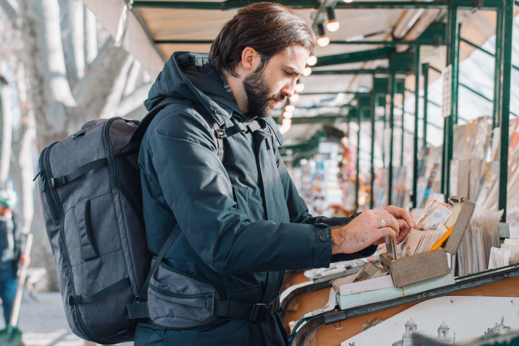 Man shopping at a market