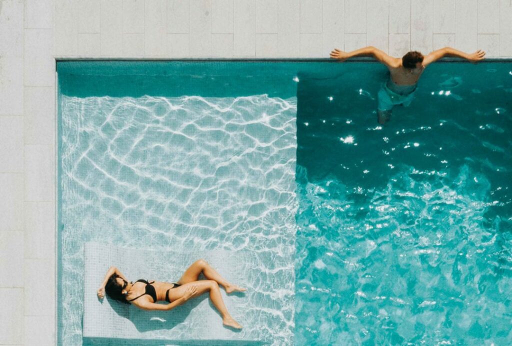 In the pool at the DR.