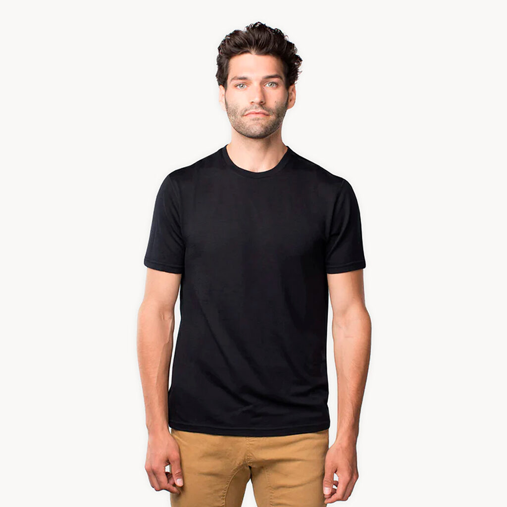 Unbound Merino black wool crew neck t-shirt