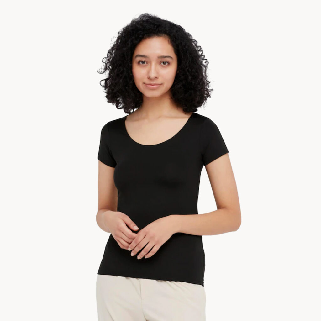 unbeatable Women Round Neck Black T-Shirt Women Compression Price