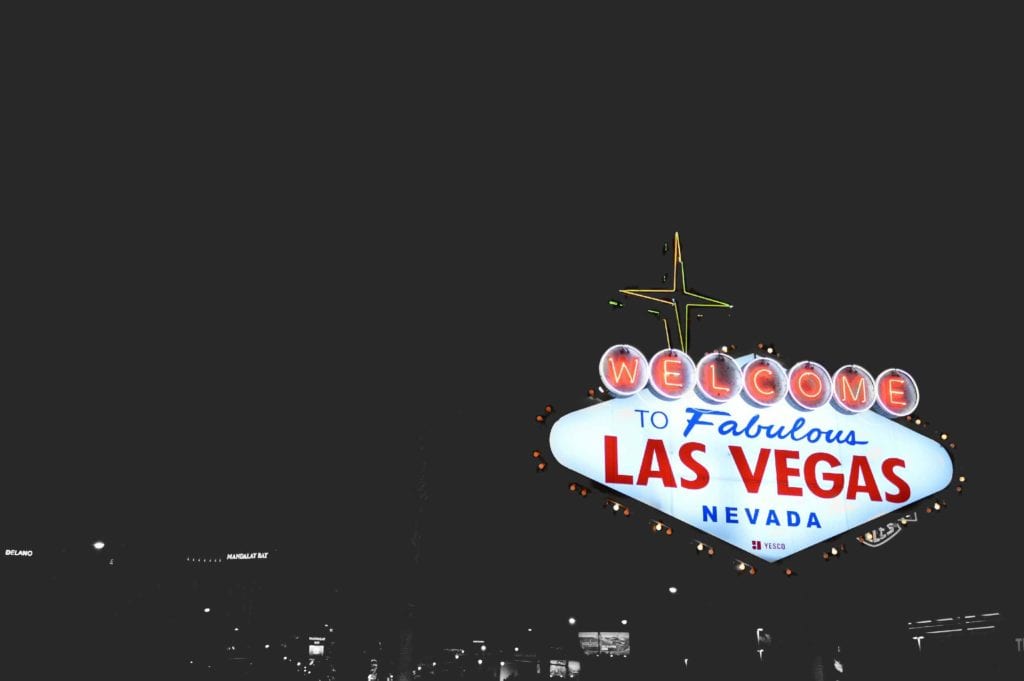 Nighttime in Las Vegas.